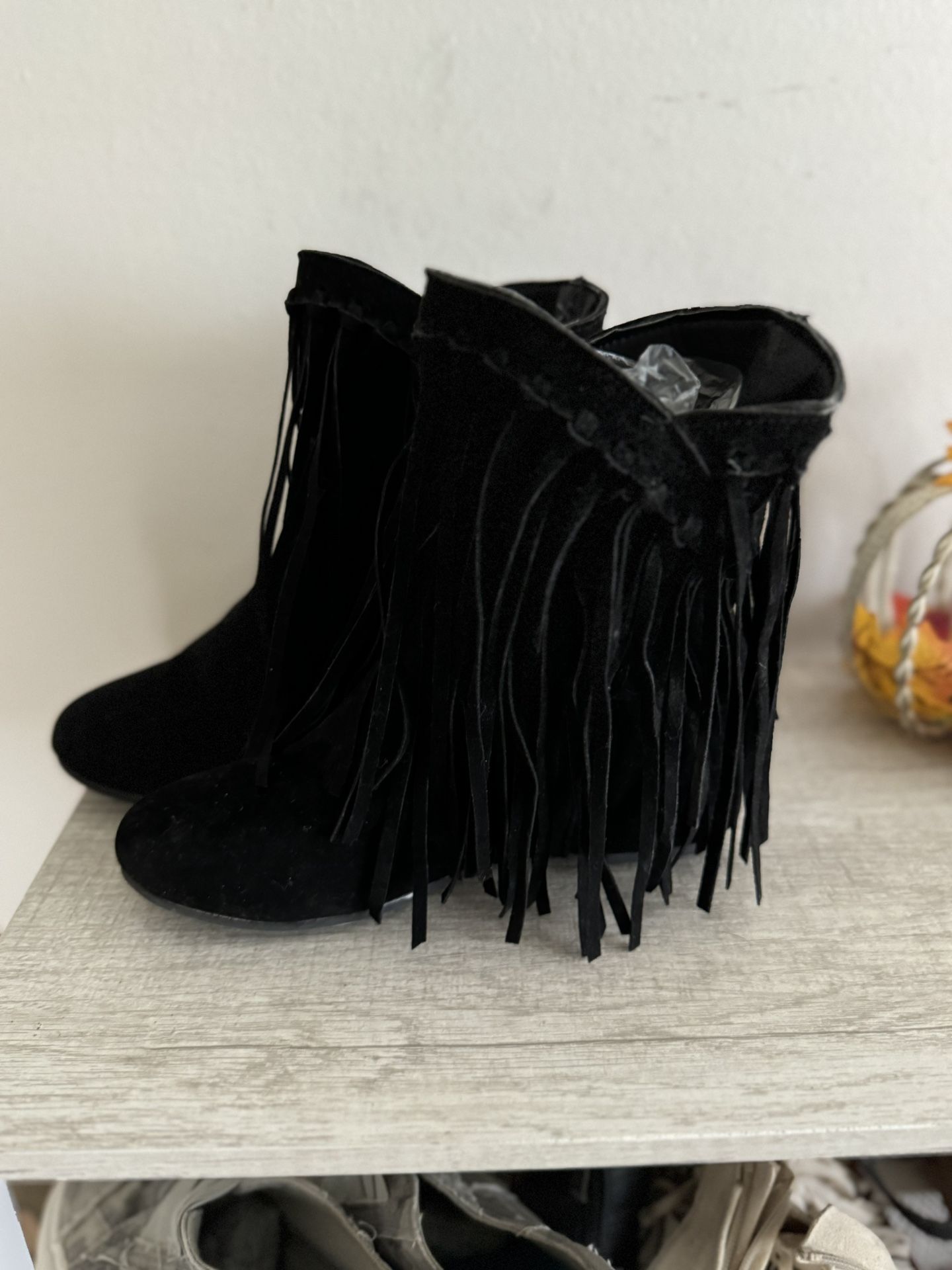 Never Worn Fringe Fall Bootie