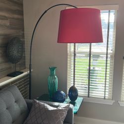 Floor Lamp With Red Shade