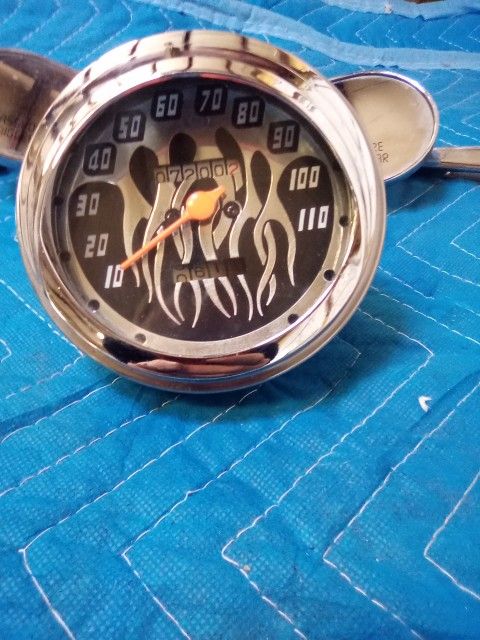Flammed Speedometer N Matching Mirror's