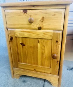 Solid Wood Pine Nightstand / Side Table Cabinet