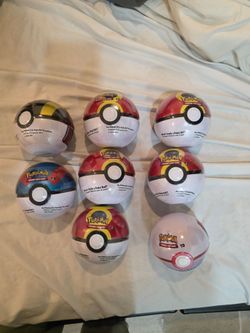 Pokeballs  with 3 packs and 2 stickers