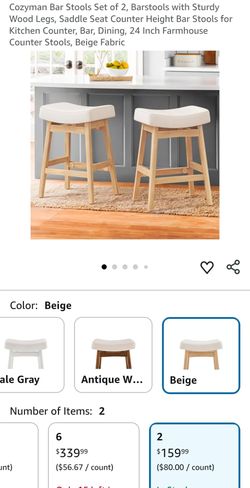 Cozyman Farmhouse Counter Bar Stools Set of 2