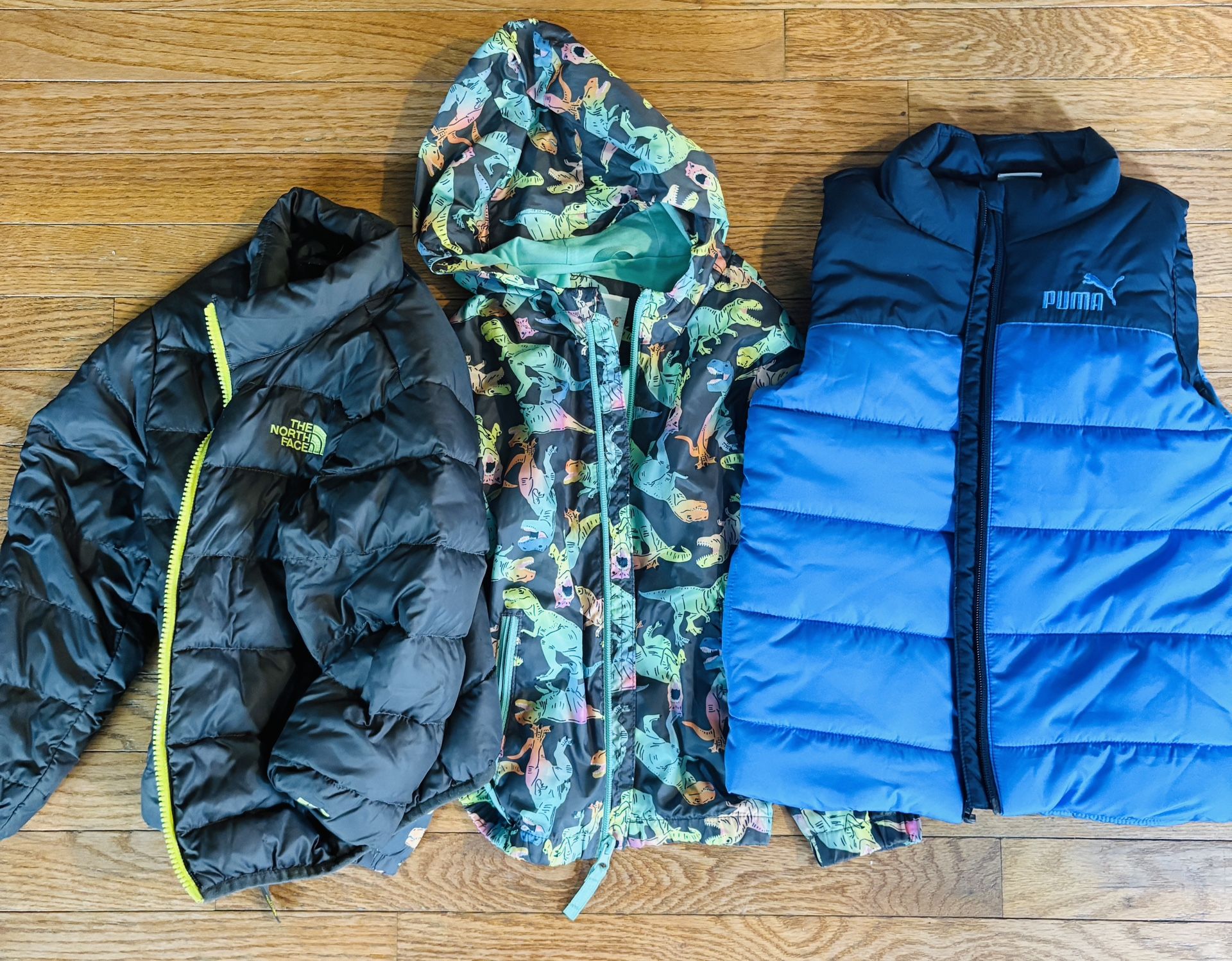 3 Pack: Boy's 5T Outerwear & Jackets; Brands: The North Face, Cat & Jack, and Puma