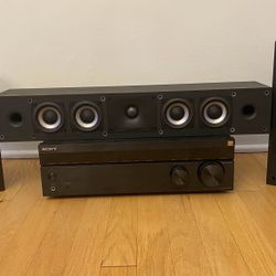 Sony 3-Speaker Home Audio System (with Polk Audio Center Channel)