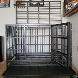 🔥 Like-New XL Indestructible Dog Crate – Heavy-Duty, Foldable, Escape-Proof! 🔒🐶