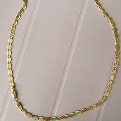 Gold plated tricolor closed valentino chain 20in 4.5mm