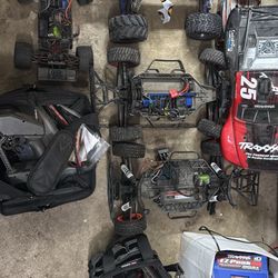 castle upgraded traxxas e-revo, stampede, and slash and a 4x4 slash vxl