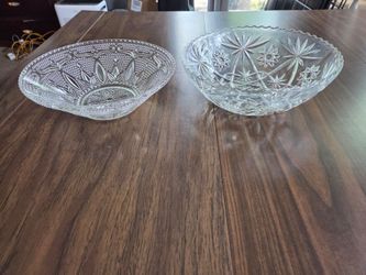 2 heavy decorative glass bowls for $5