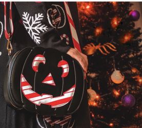 Halloween Pumpkin Candy Cane MerryHexmas Bag Purse Backpack Spooky Christmas