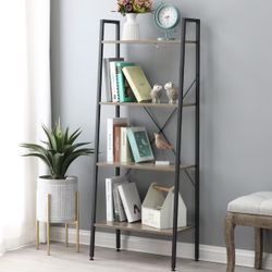 Metal 4 -Shelf Ladder Bookcase ( 23.62-in W x 58.27-in H x 13.78-in D ) 