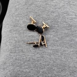  Christian Dior Black Onyx Cufflinks