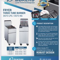 FRYER THREE TUBE BURNER DCF3-LPG / DCF3-NG