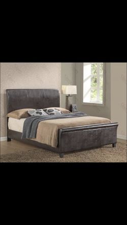 Brand new leather bed with orthopedic mattress!!