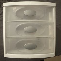 Sterilite 3 Drawer Mini Desktop Unit, Clear w/White Frame