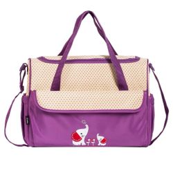 SOHO Collections Diaper Bag Set (Lavender with Elephants) 9 pieces