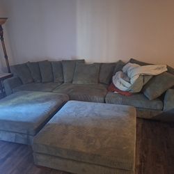 Corduroy  Olive Green Couch For Sale. NO DAMAGE. LIKE NEW.