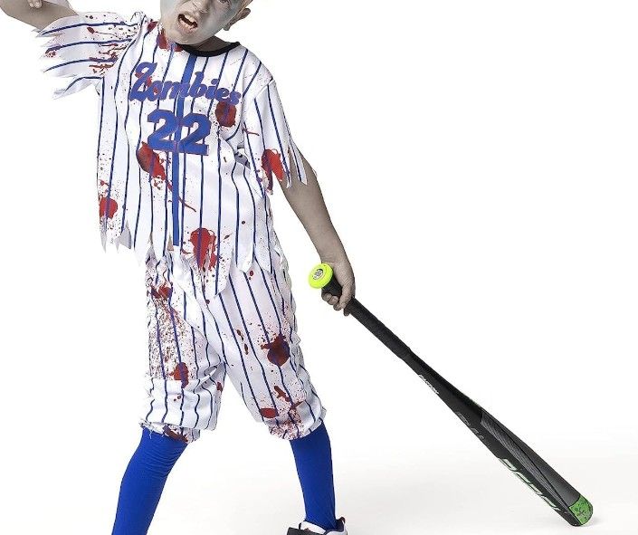 Zombie Baseball Player Costumes for Boys, Halloween Costume for Kids