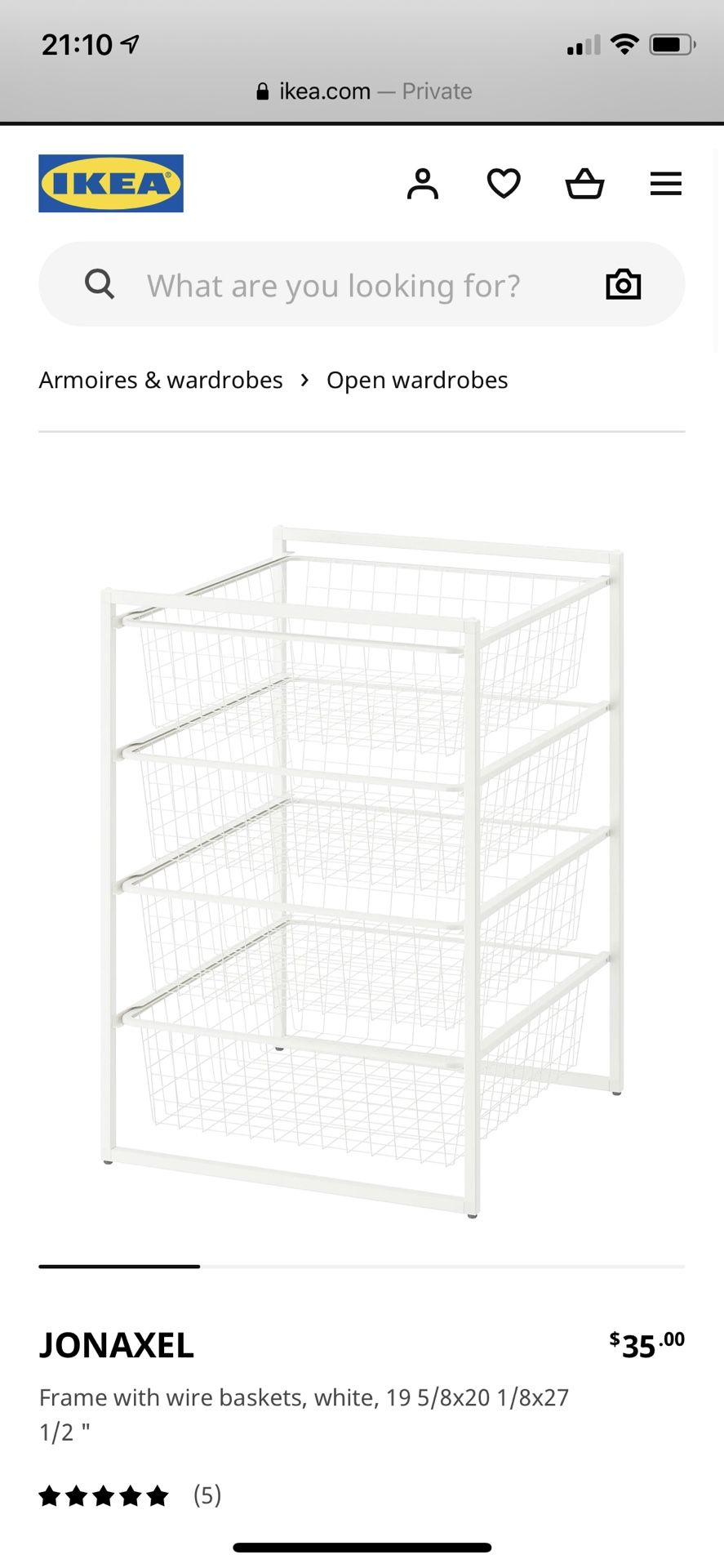 Wire baskets organizer drawers