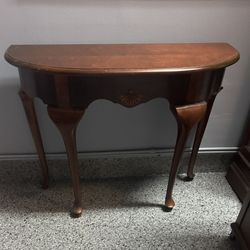 Antique  Half Circle Entrance Table With Mirror 