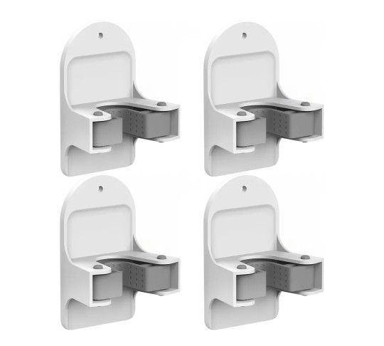 Plastic Broom Holder Wall Mount, White, 4 Count