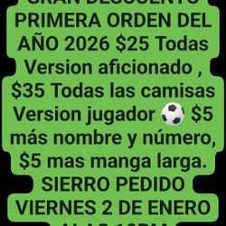 Camisas De futbol A Solo $25