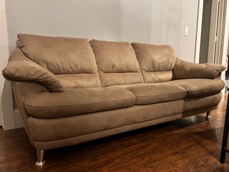 Italsofa ( natuzzi ) modern microsuede tan sofa