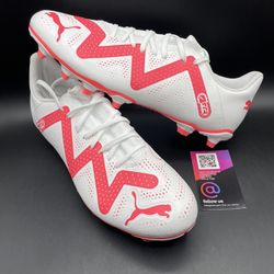 New Puma Future Play FG AG White Fire Orchid Mens Size 10 And 13 Soccer Cleats