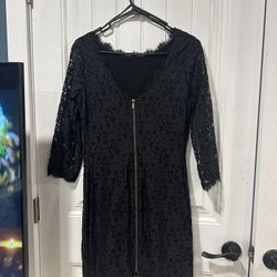 Diane von Furstenberg black lace dress 