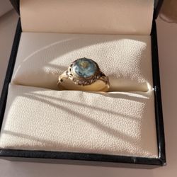 Vintage Ring 14 k Gold aquamarine