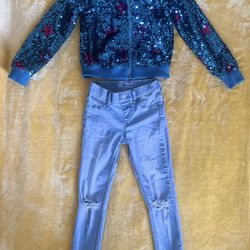 JoJo’s Sparkly Jacket/Jean Jeggings Outfit for Girl