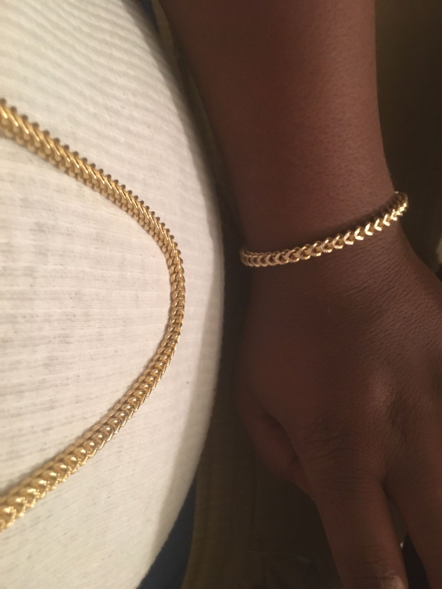 💯% real 10k gold Franco chain and bracelet