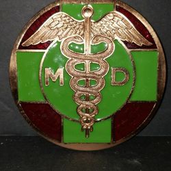 Vintage M.D. Medical Doctor License Plate Topper - Advertising 