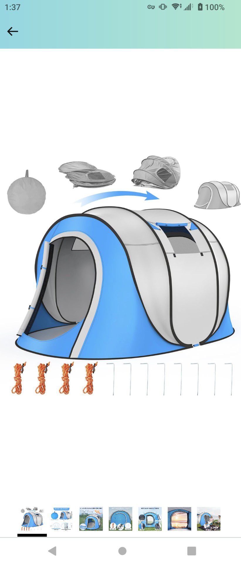 Tents for Camping Camping Tent Pop Up Tent Pop Up Tents for Camping 4 Person Tent Instant Tent Lightweight Tent
