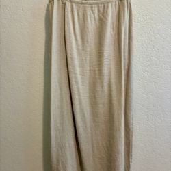 Linen Blend Midi Skirt