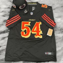 Fred Warner Black San Francisco 49ers 2025 Rivalries Collection Limited Jersey & San Francisco 49ers New Era 60th Season 9FIFTY Snapback 