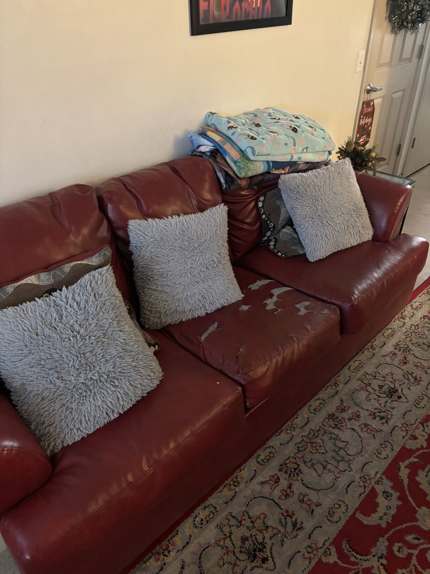 Red Leather Couches