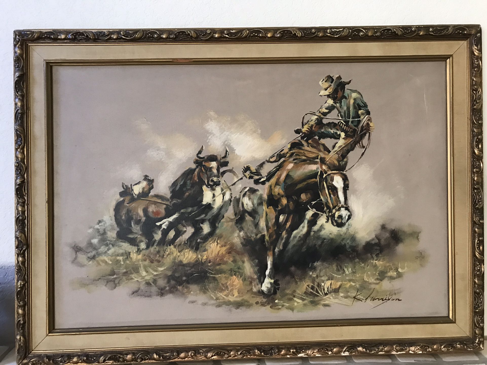 Cowboy Oil Painting