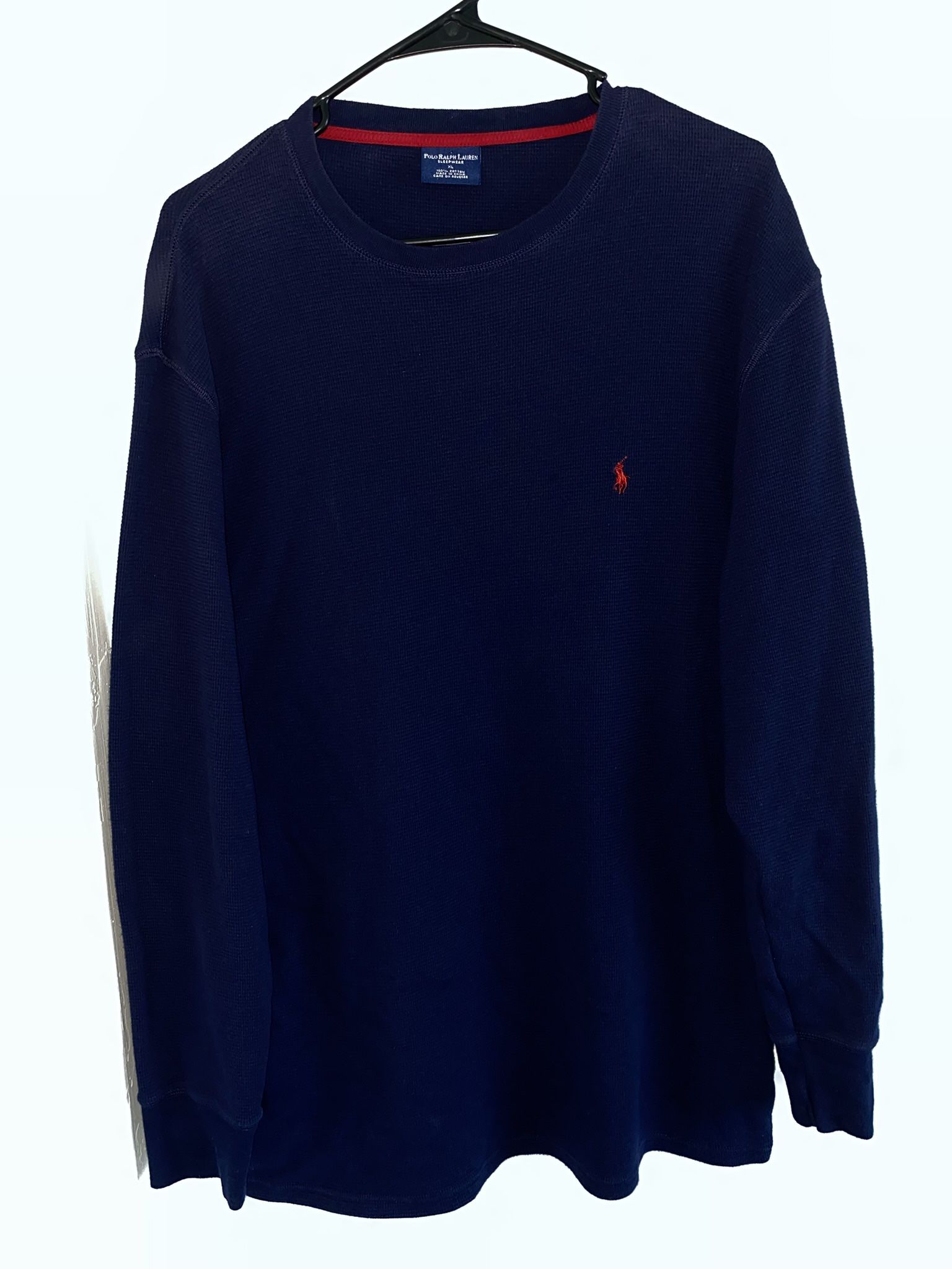Polo Ralph Lauren Men's Thermal Shirt Waffle Knit Sleepwear Size Medium Navy