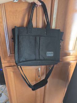 Black canvas tote bag