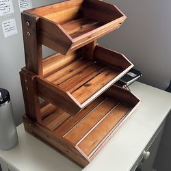 Acacia wood fruit stand