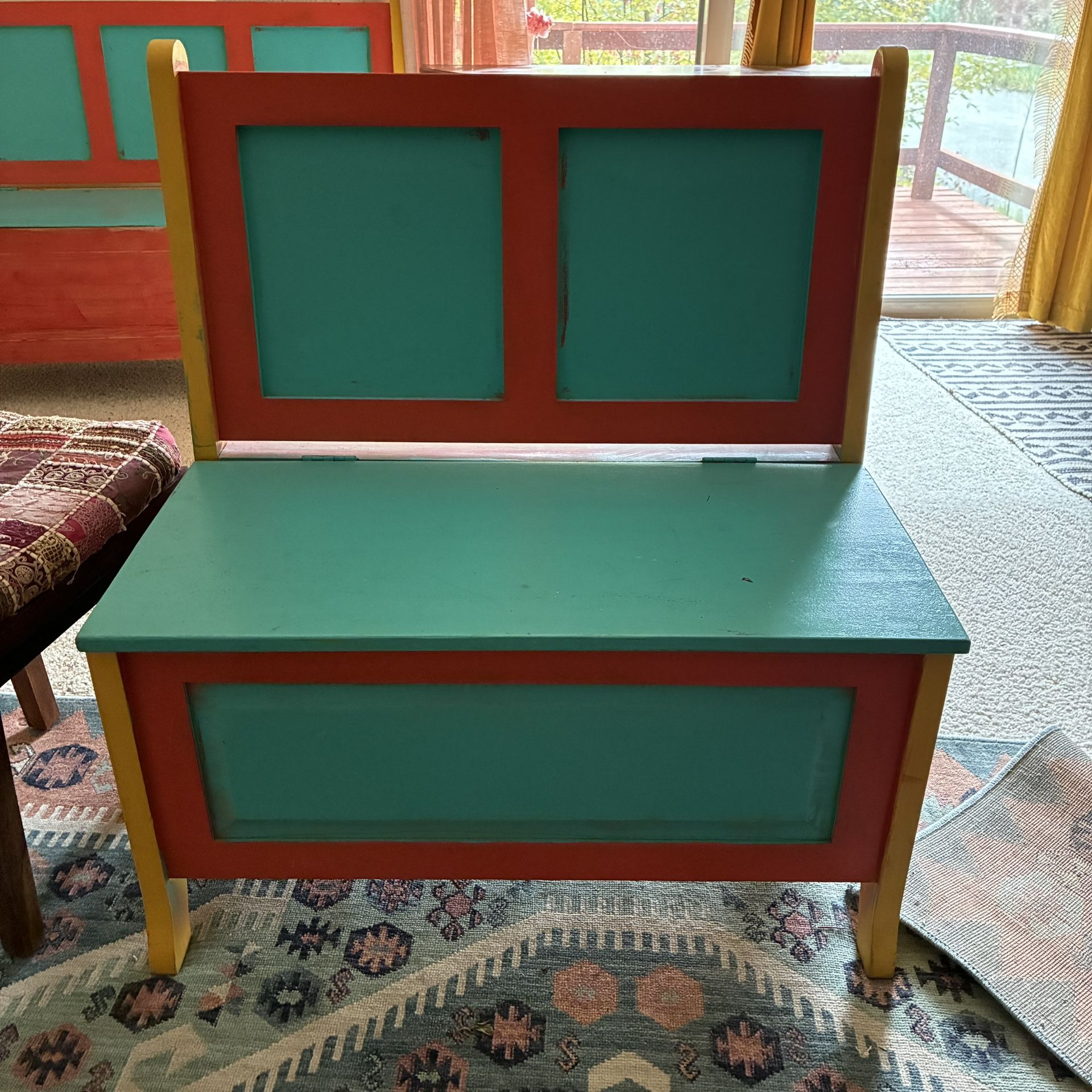 Wood Bench And Storage
