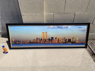 NYC Skyline Framed Panoramic Photo