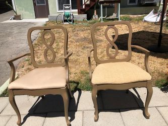 Elegant sturdy wooden arm chairs