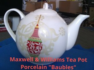 $8.00 Vintage Porcelain Tea Pot Maxwell & Williams "Baubles" Pattern