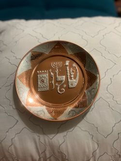 Handmade copper hammering, stamped "Shalom"(peace) in Hebrew