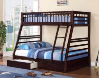 Litera Color Cherry. Cameron. Full/Twin Bunk Beds w/Mattresses