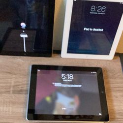 iPads- Three Quantity.  2-A 1395-16gig And 1-A 1416 32 gig.  Very Nice Condition.   Please read Posting.