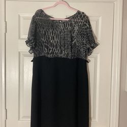 Dress Barn Body Fitting Cocktail Black/Grey Dress Size 18