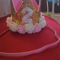 ✨2 Year Old Baby Girl  🩷 Princess Birthday Crown 👑