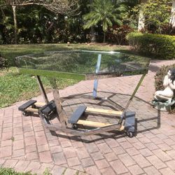 Milo Baughman Chrome Glass Octagon Dining Table - Local Delivery Available